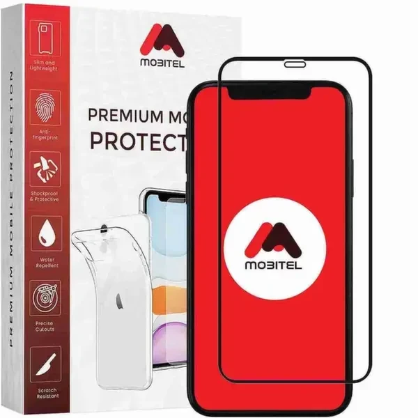 Mobitel Full Coverage Tempered Glass Screen Protector for iPhone 12, 12 Pro